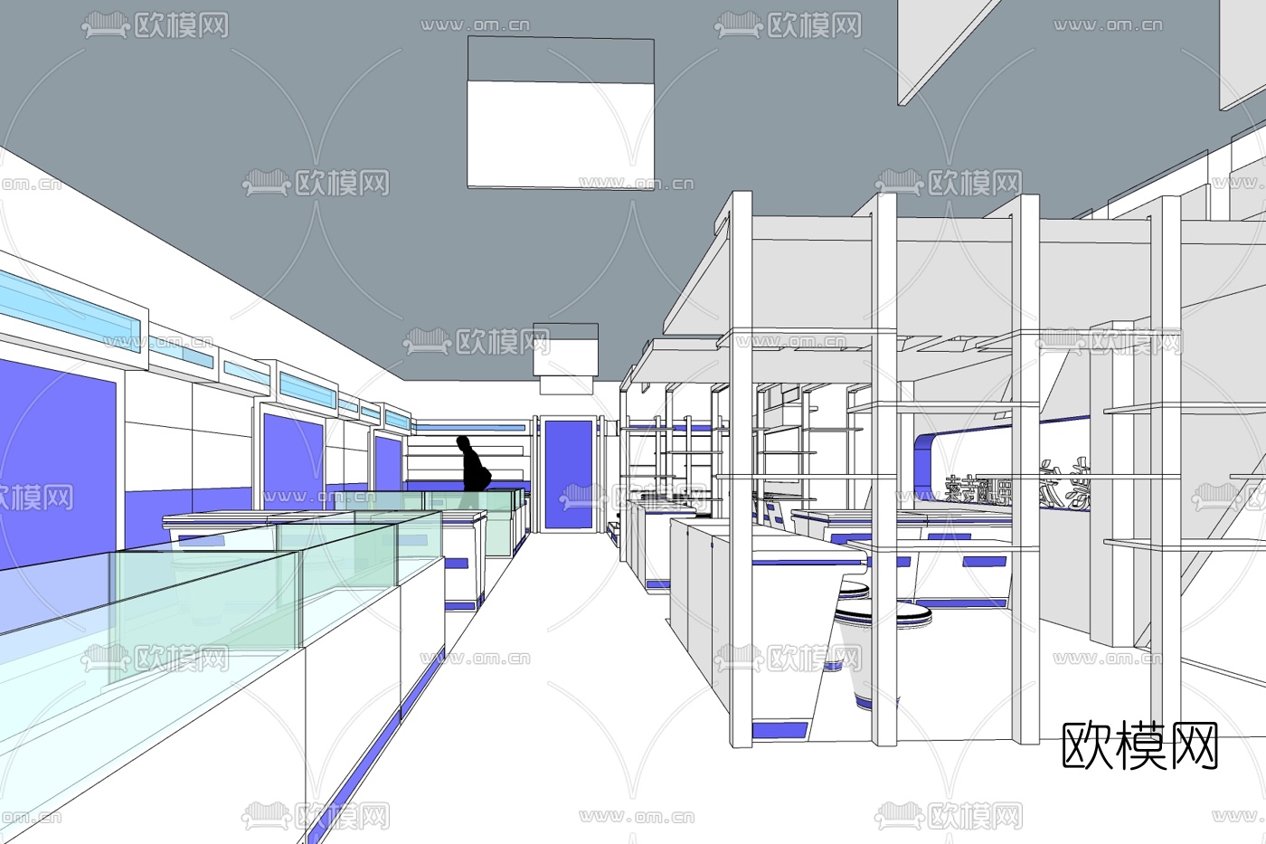 现代办公室免费su模型下载