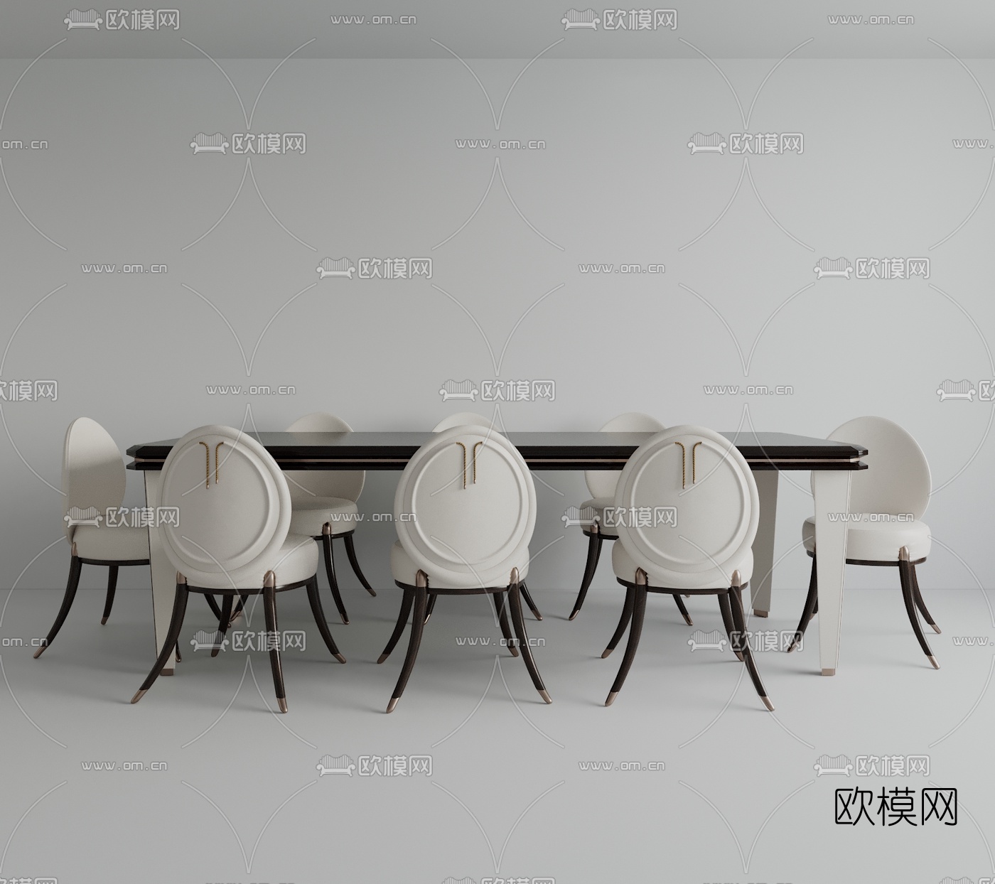 后现代轻奢餐桌椅3d模型