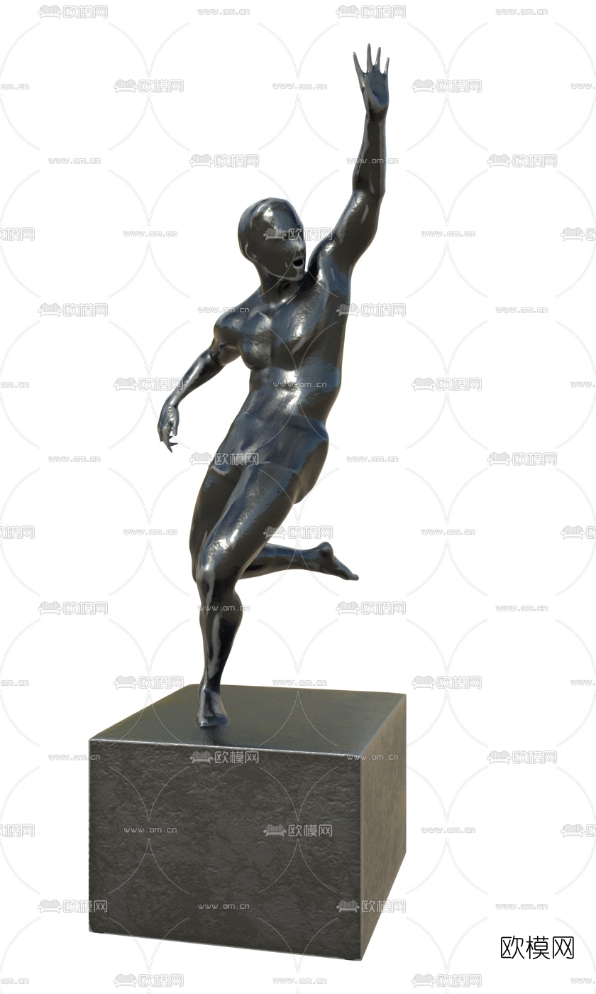 现代运动人物雕塑3d模型