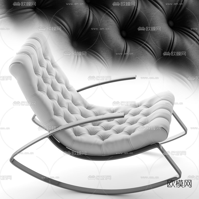 现代皮革休闲摇椅3d模型