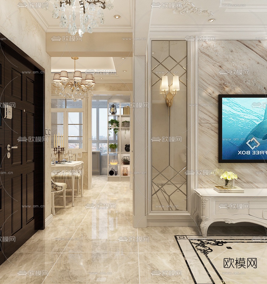 欧式客厅免费3d模型