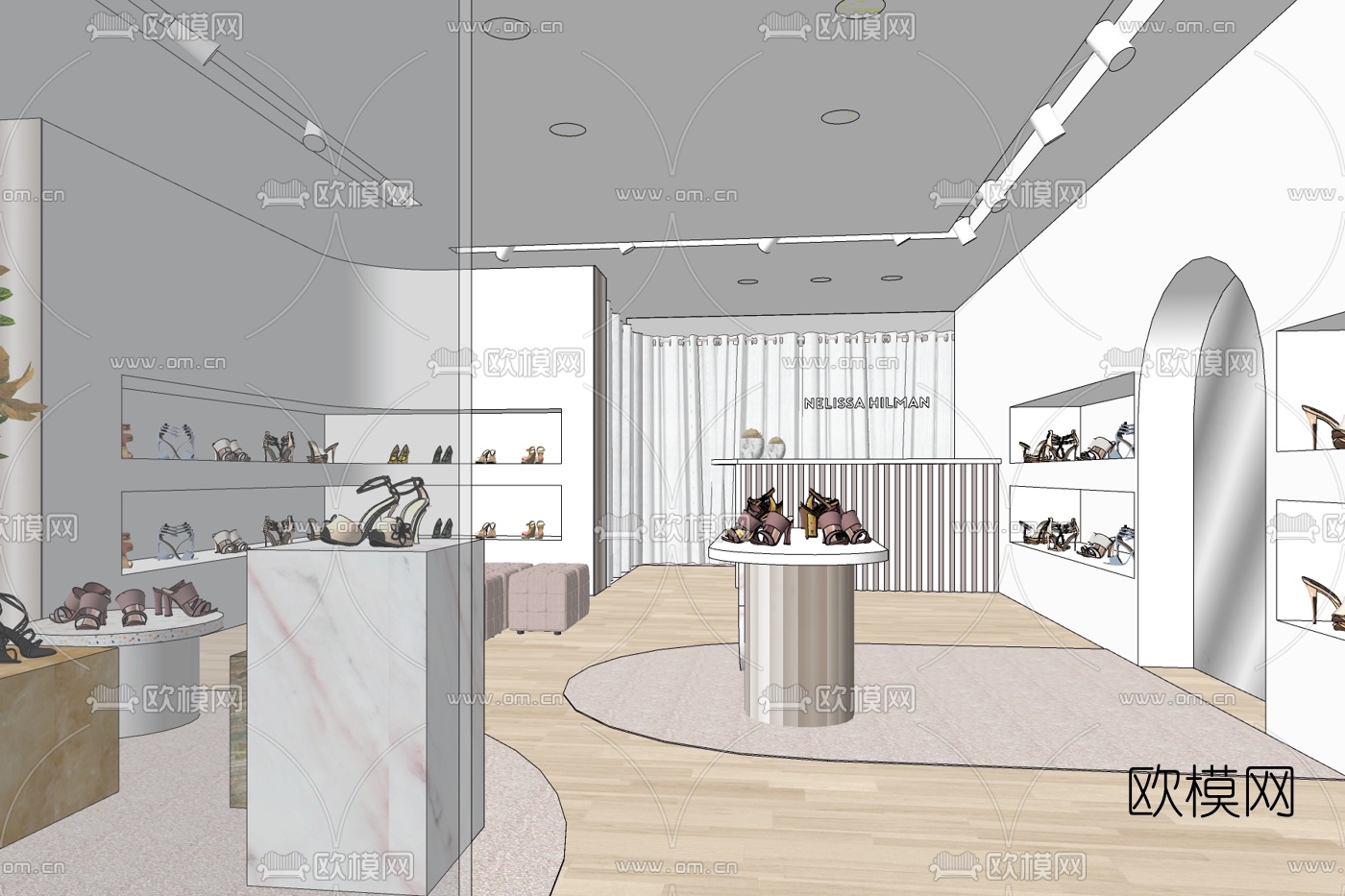 现代高跟鞋专卖店su模型