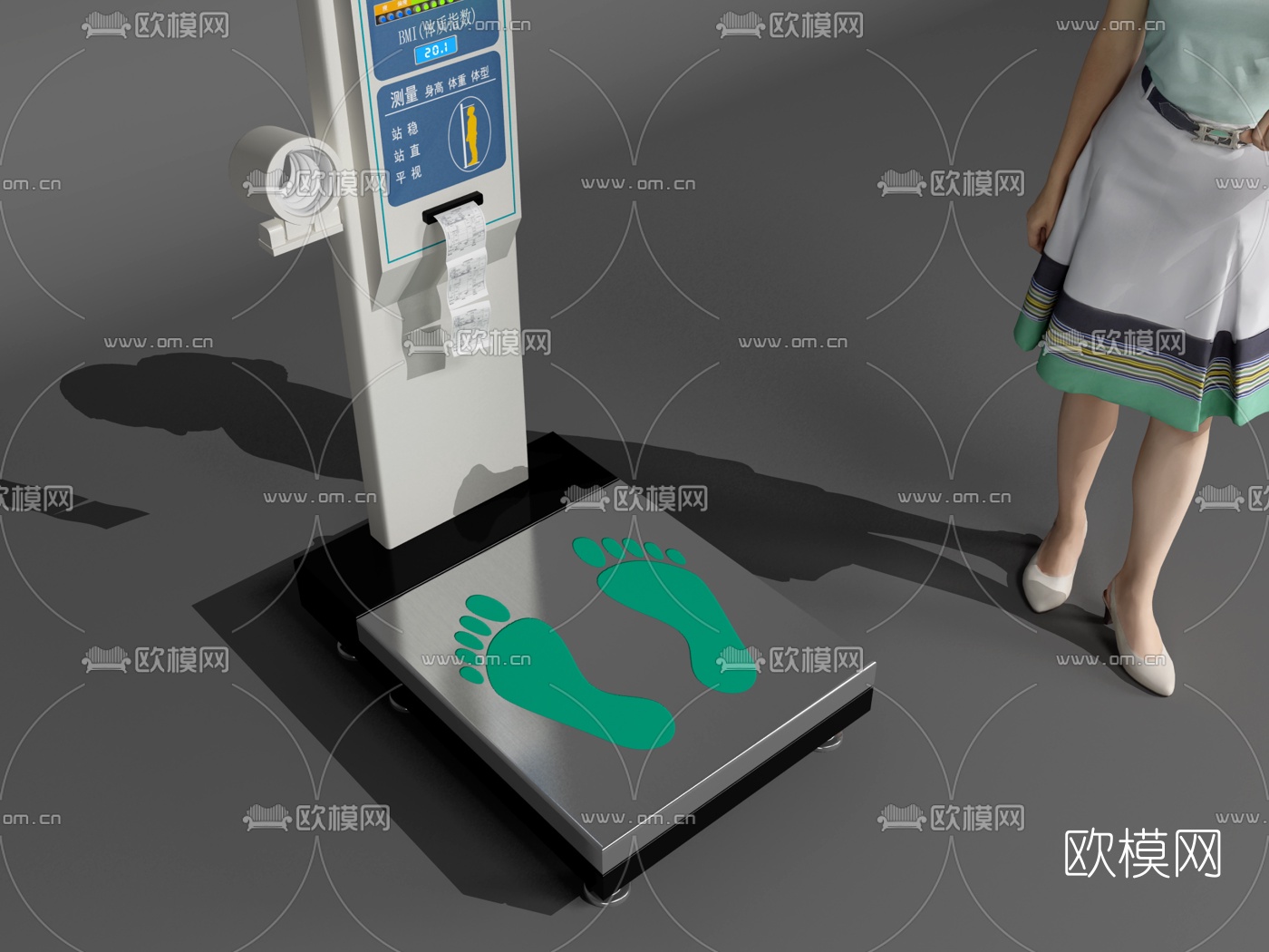 现代医疗电子体质秤3d模型