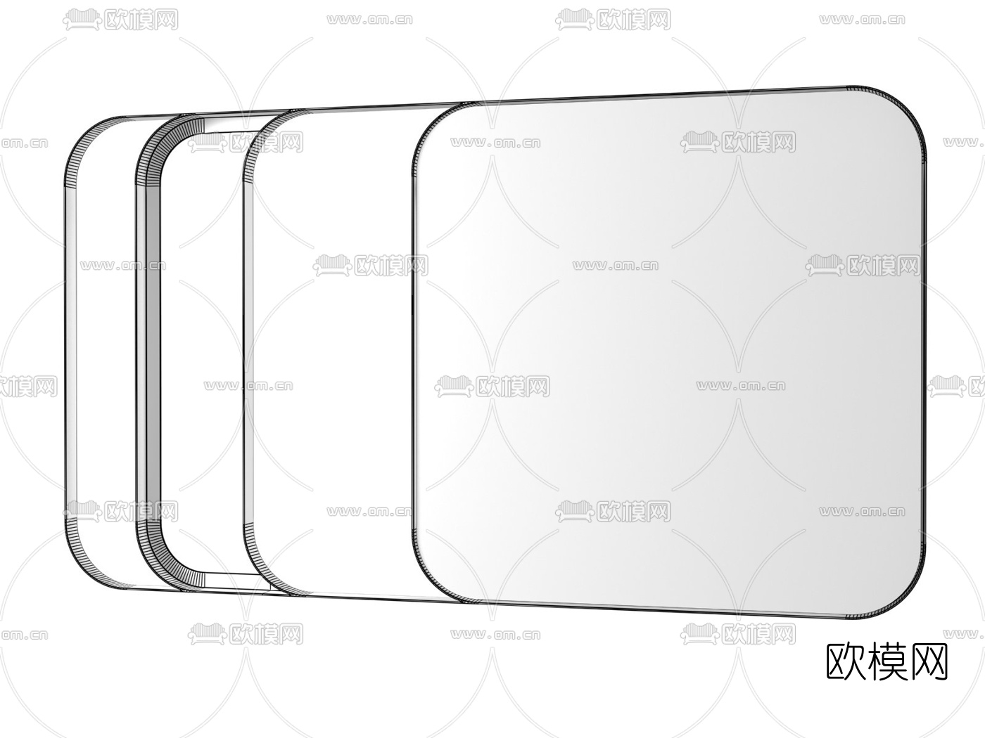 现代轻奢镜子3d模型