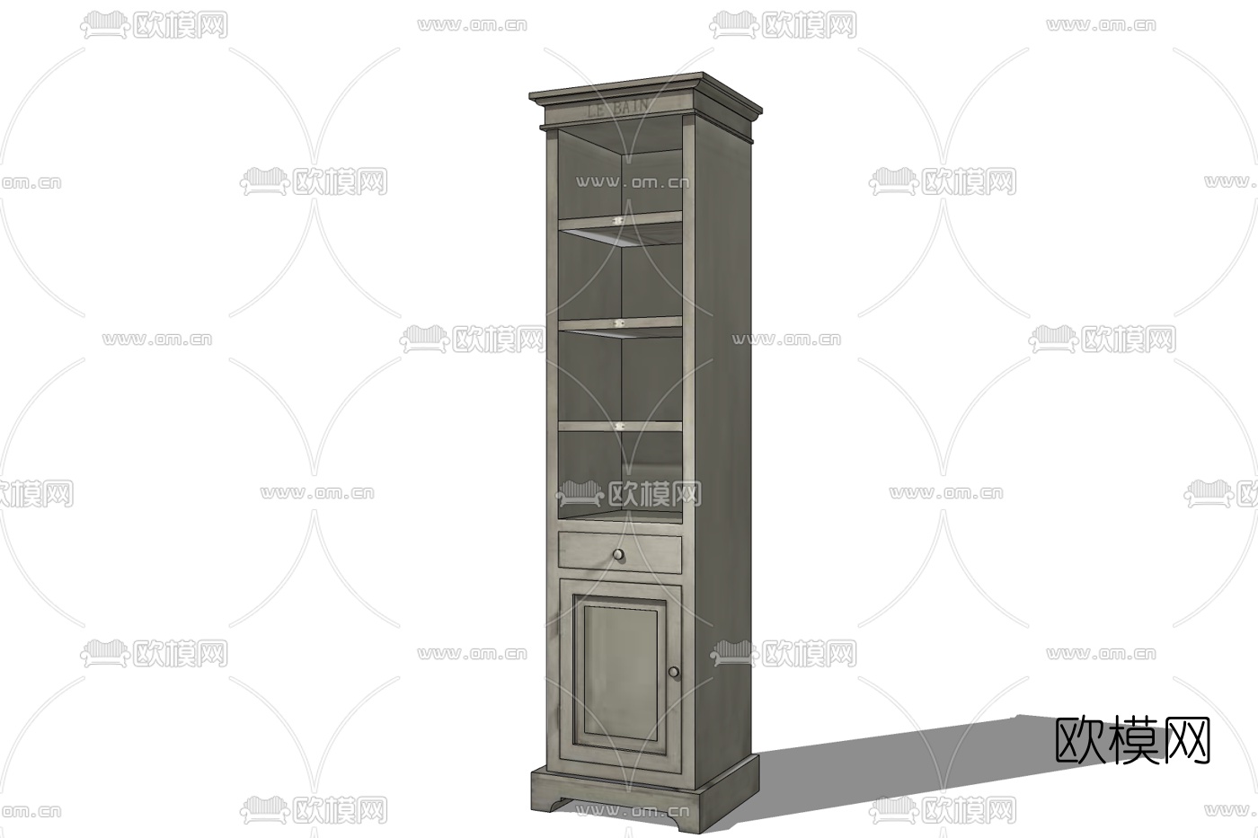 欧式实木书柜免费su模型下载