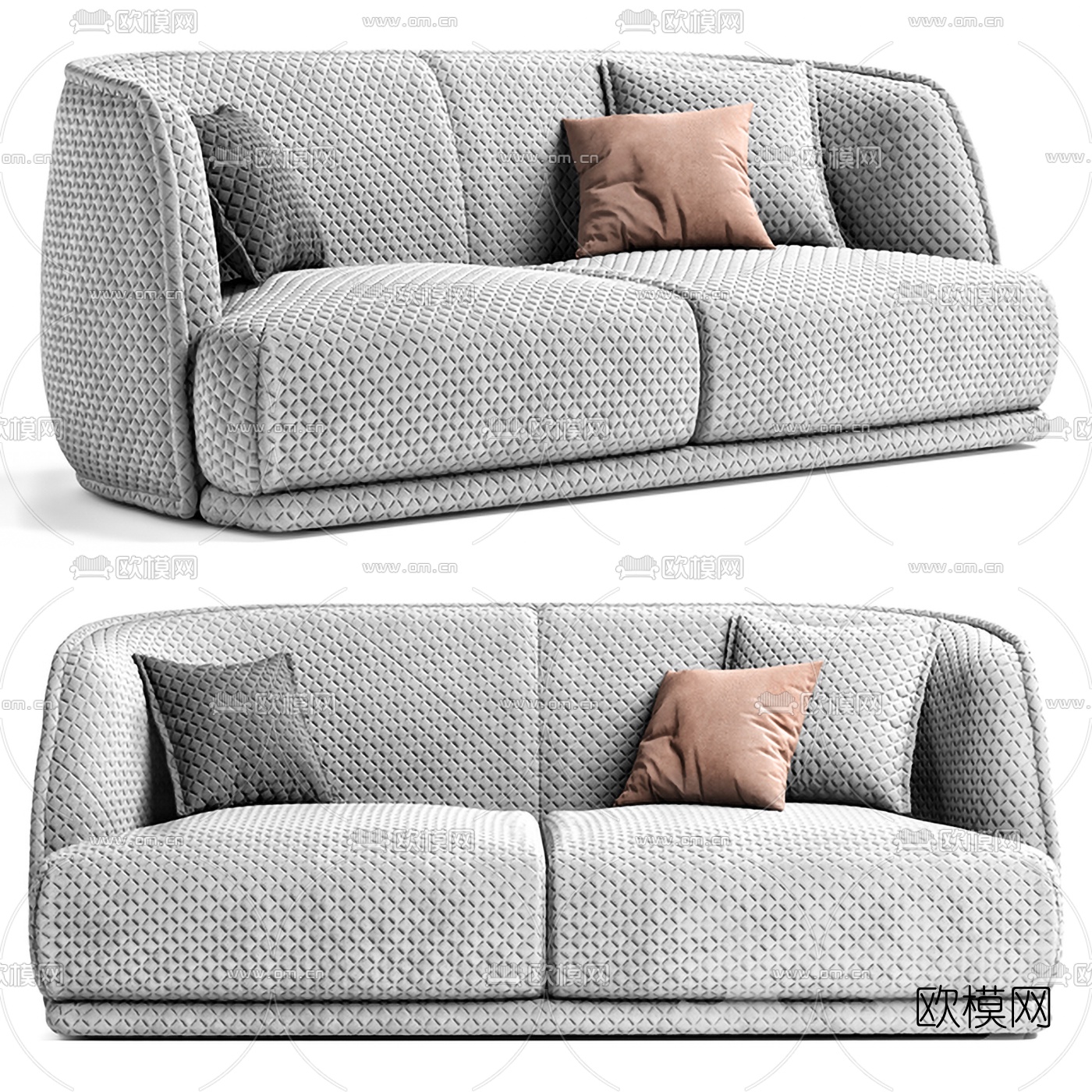 现代布艺双人沙发3d模型