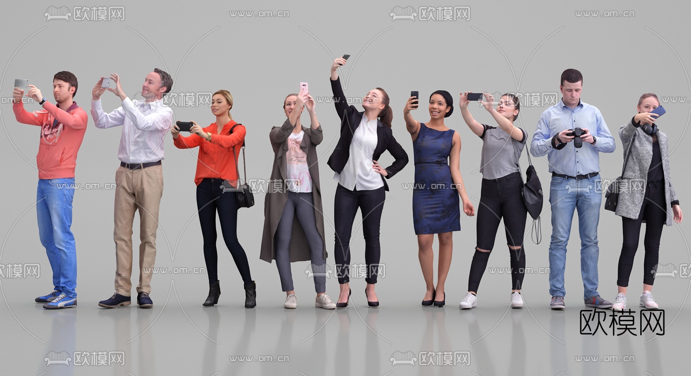 欧式拍照人物3d模型下载