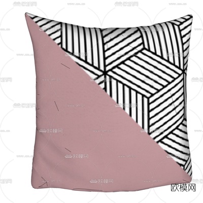 现代布艺抱枕免费su模型下载