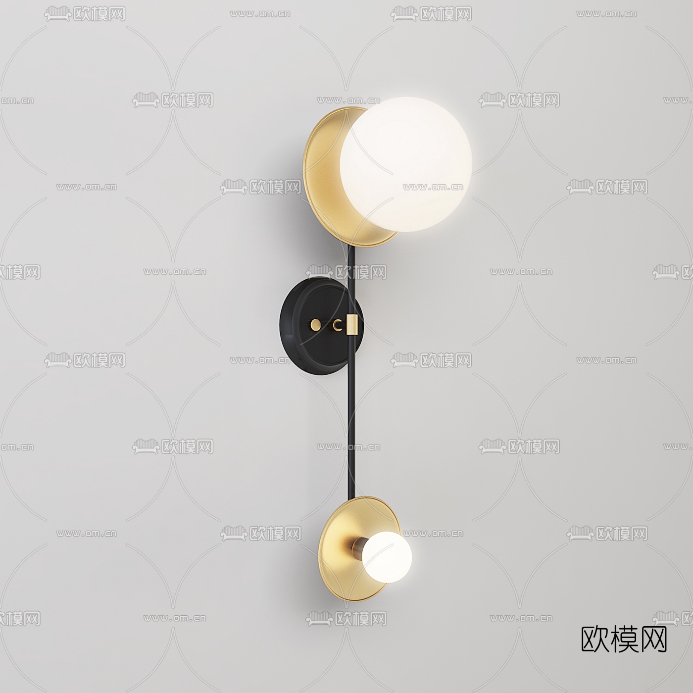 现代金属壁灯3d模型
