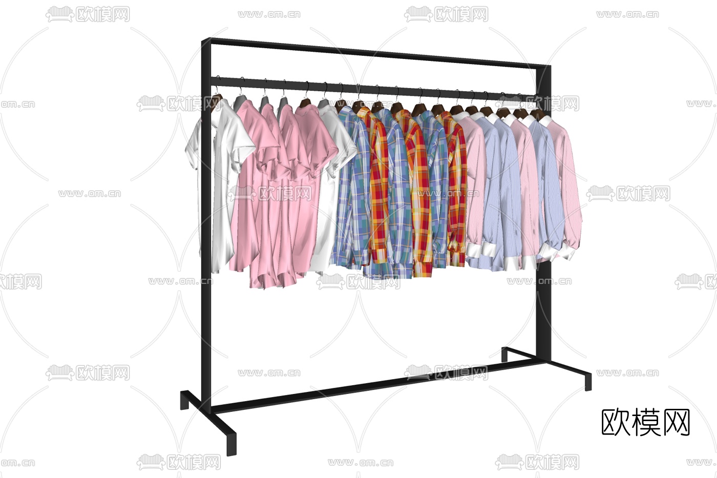 现代衣架服饰免费su模型下载