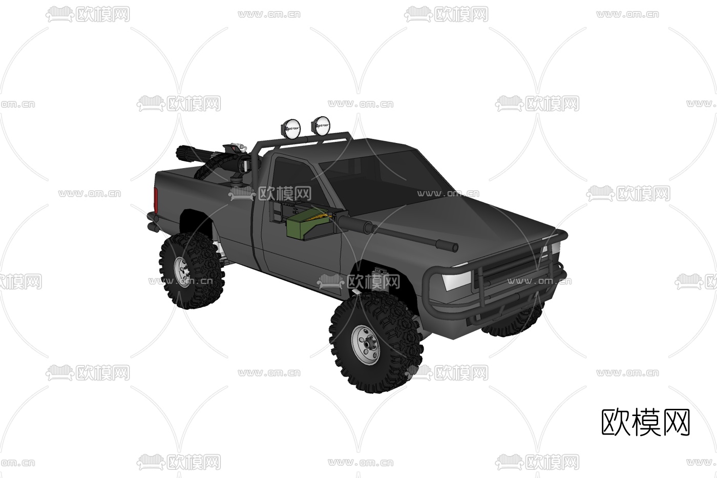 现代军用皮卡免费su模型下载