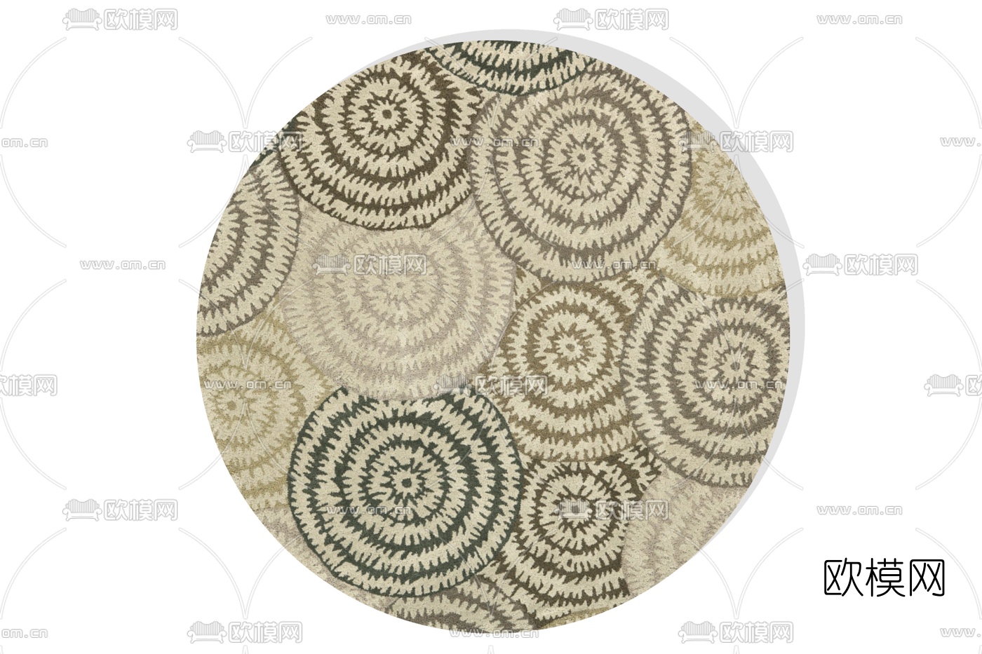 现代圆形地毯免费su模型下载