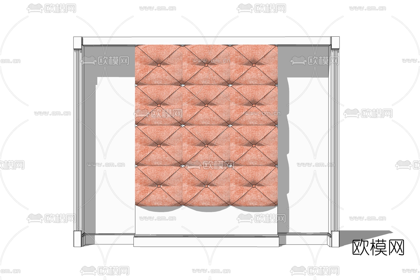 现代床头软包免费su模型下载