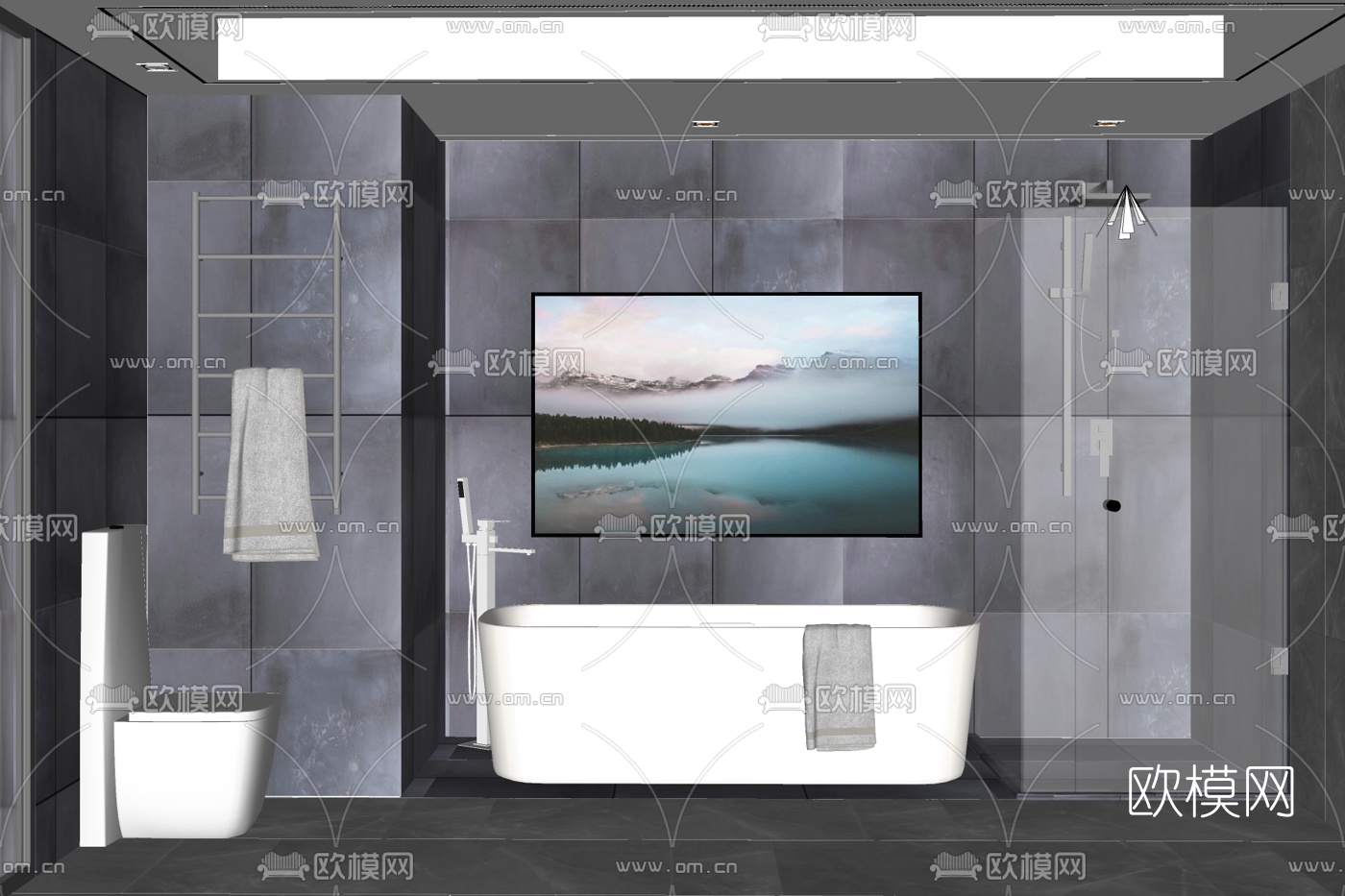 现代卫生间免费su模型下载