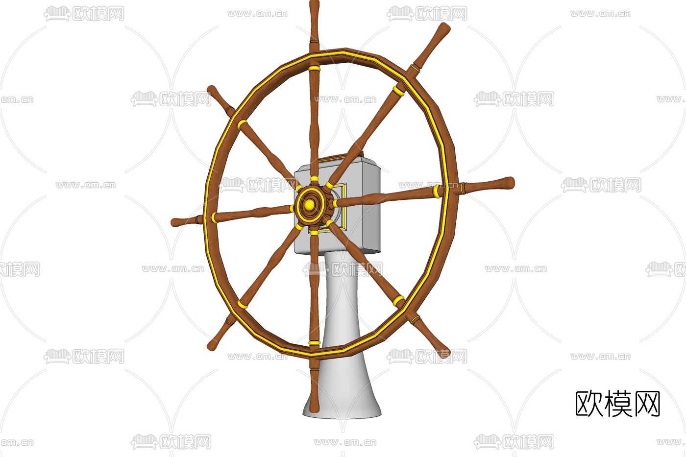 欧式船舵免费su模型下载