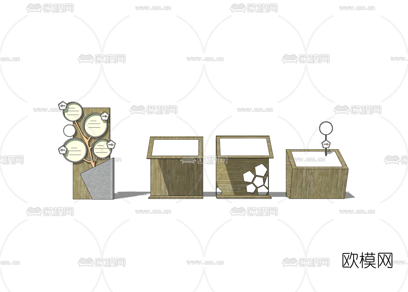 中式指示牌免费su模型下载