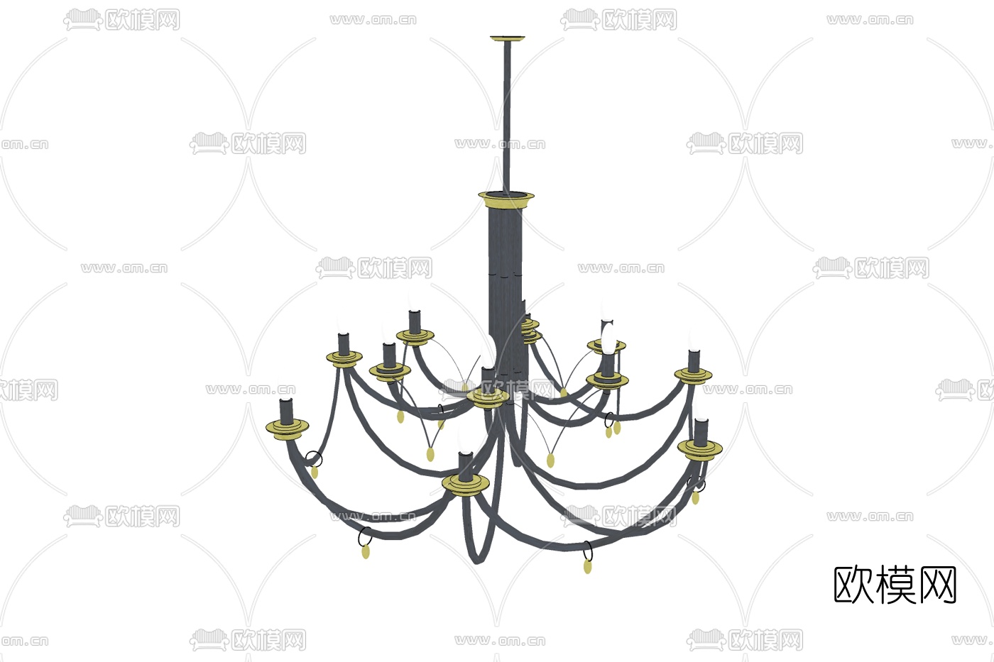 美式吊灯免费su模型下载