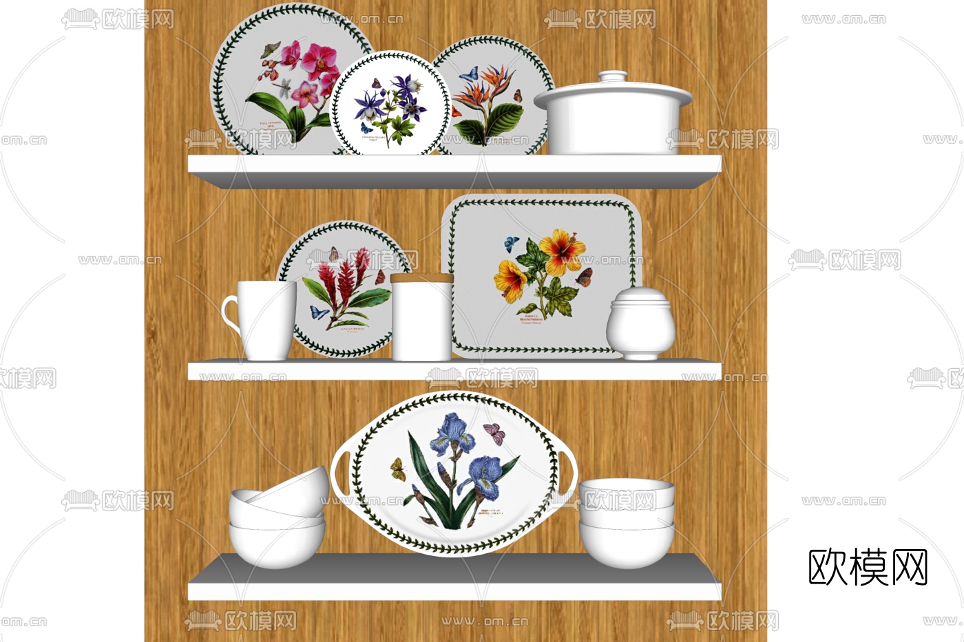 新中式装饰品免费su模型下载