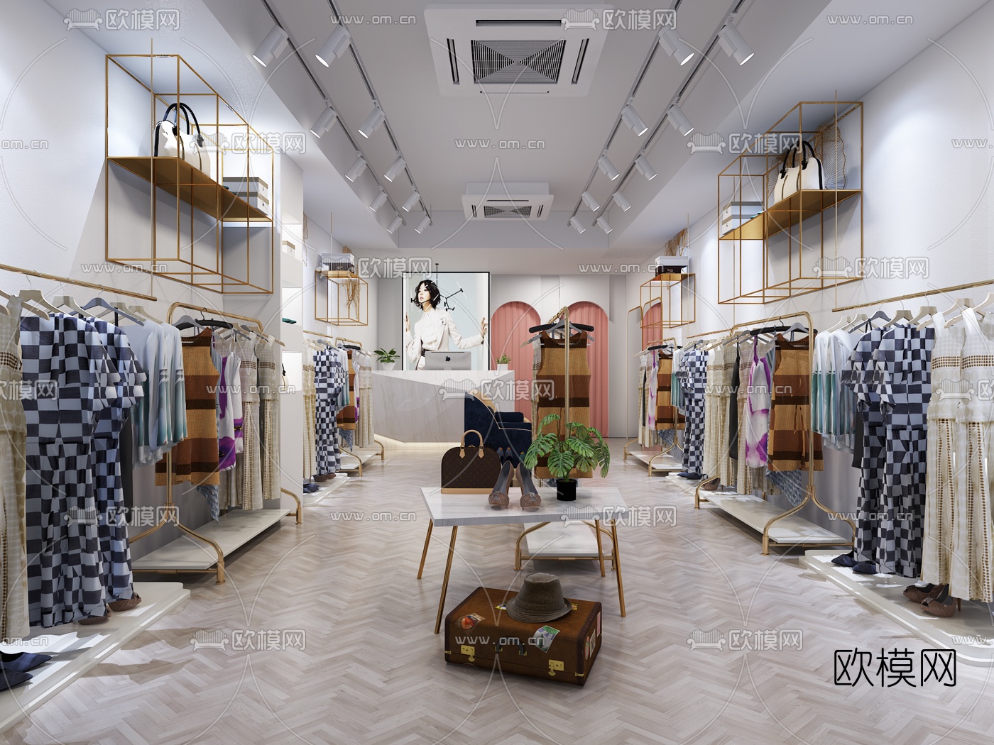 现代女装服装店3d模型下载_ID10103051_3dmax免费模型-欧模网