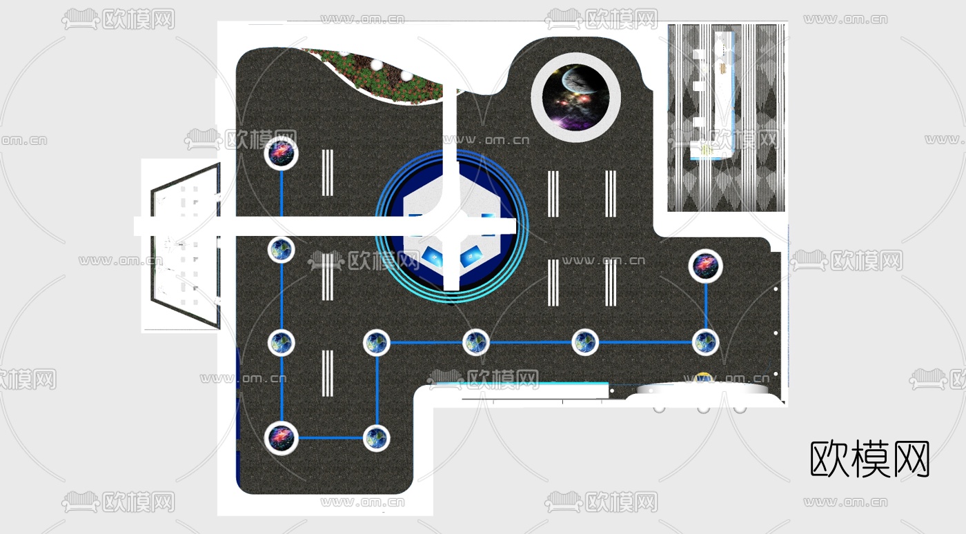 现代科技展数字展厅su模型下载（渲染图5）