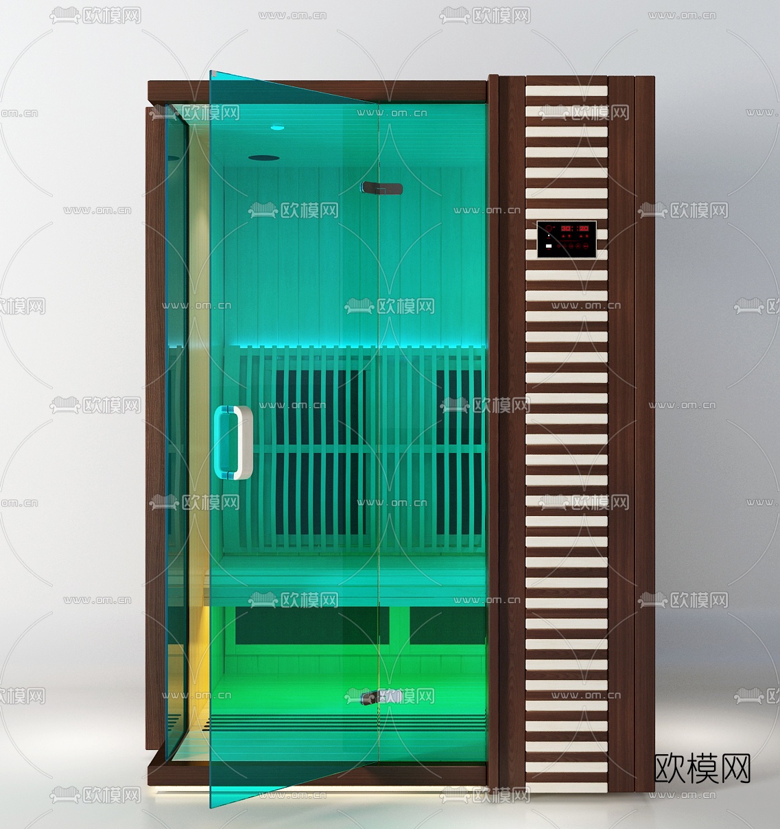 现代桑拿房干蒸房3d模型下载（渲染图2）