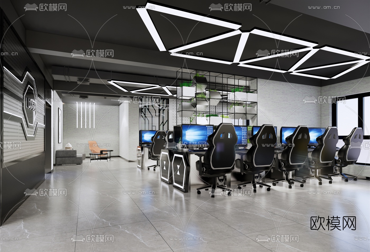 现代超市网吧su模型下载（渲染图4）