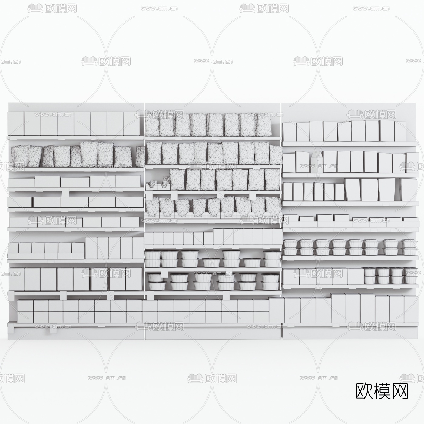 现代商场货架3d模型