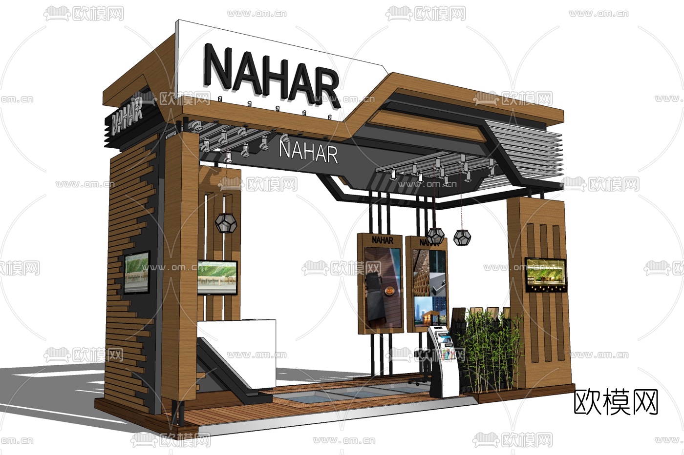 现代报刊门头免费su模型下载