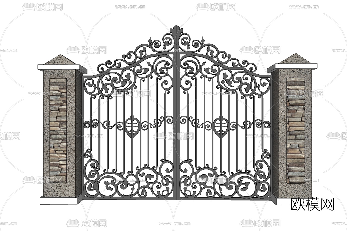 简欧户外大门免费su模型下载