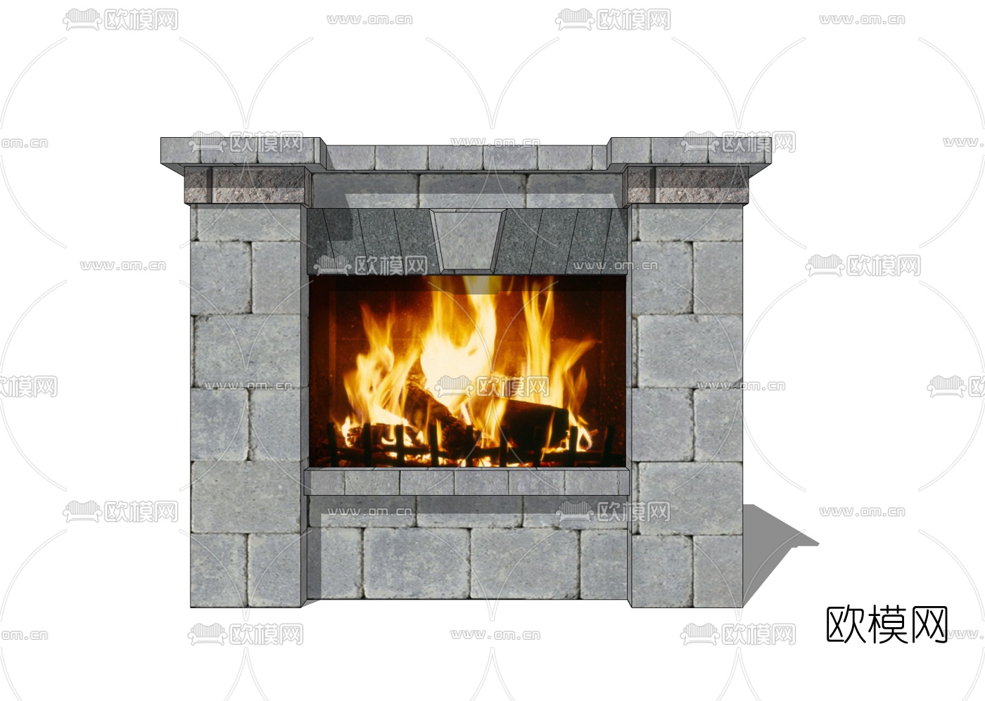 欧式壁炉免费su模型下载