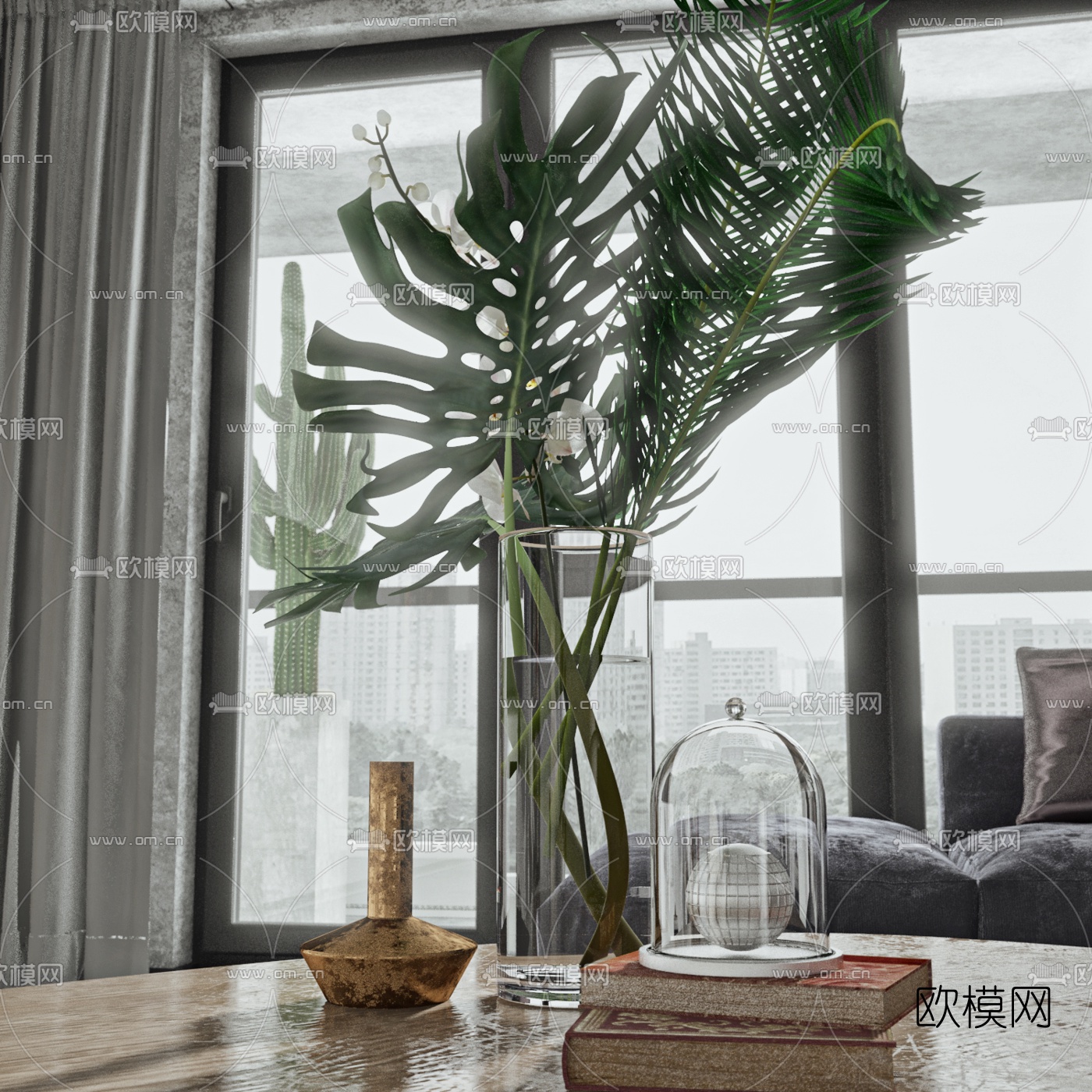 工业风客厅餐厅3d模型
