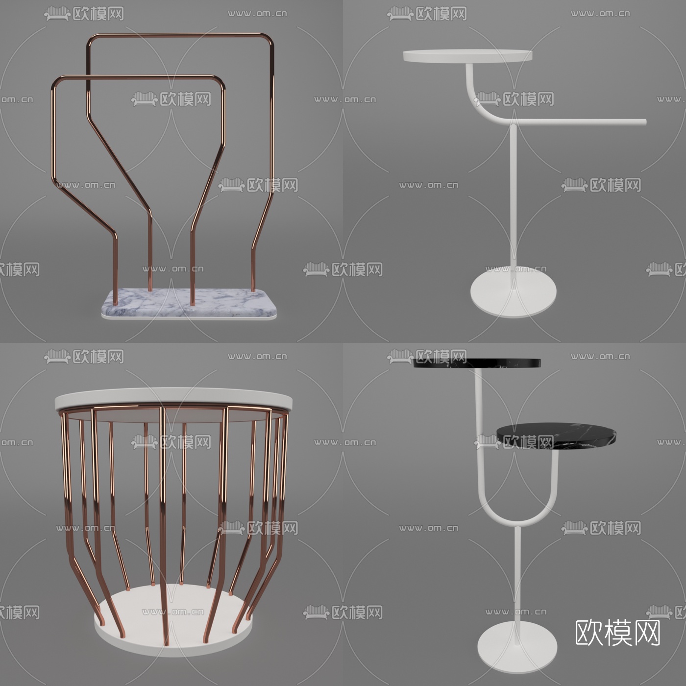 现代圆几边几免费3d模型下载（渲染图1）
