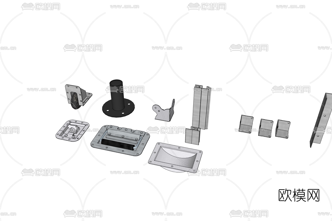 现代五金件免费su模型下载