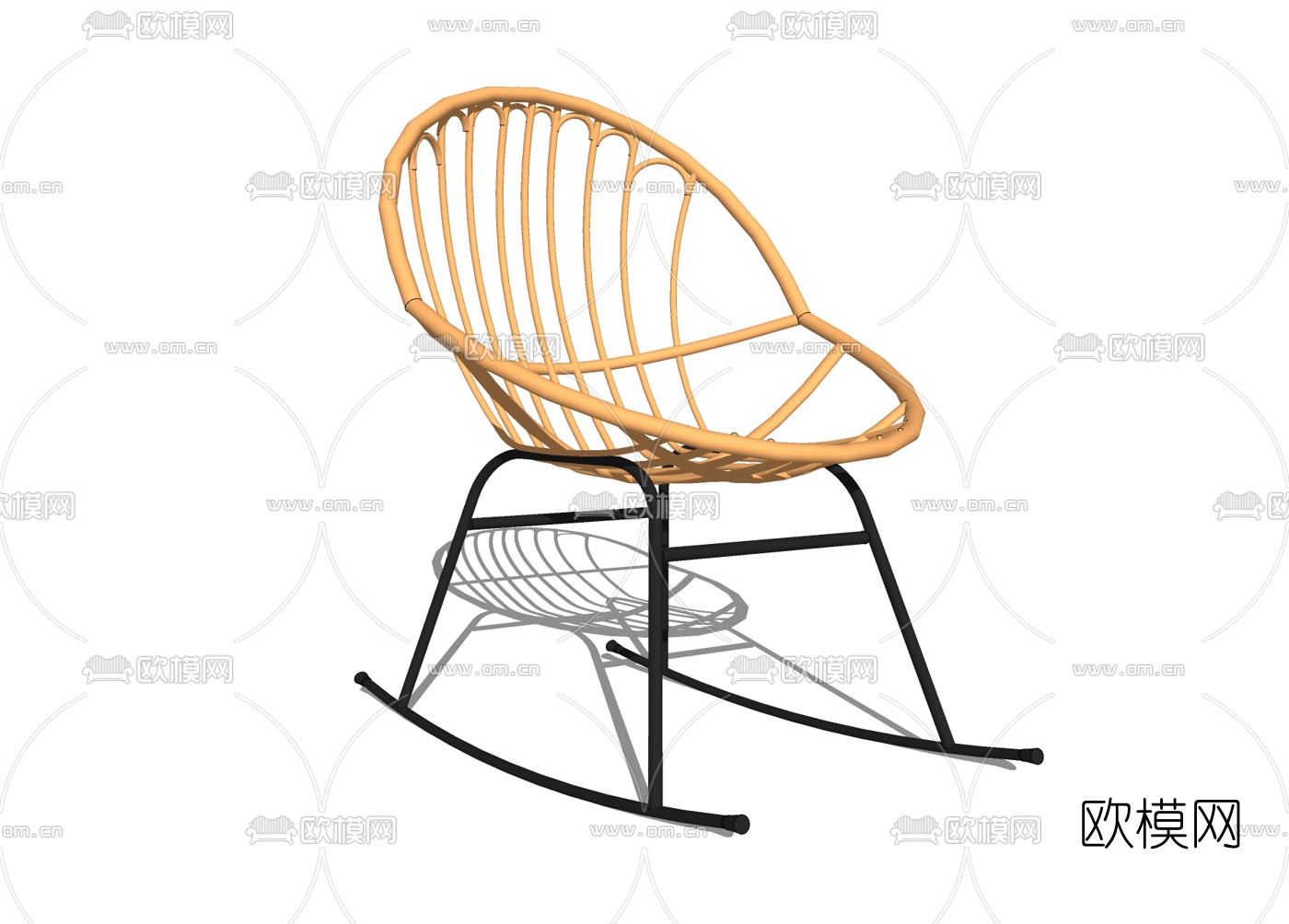 现代休闲摇椅免费su模型下载