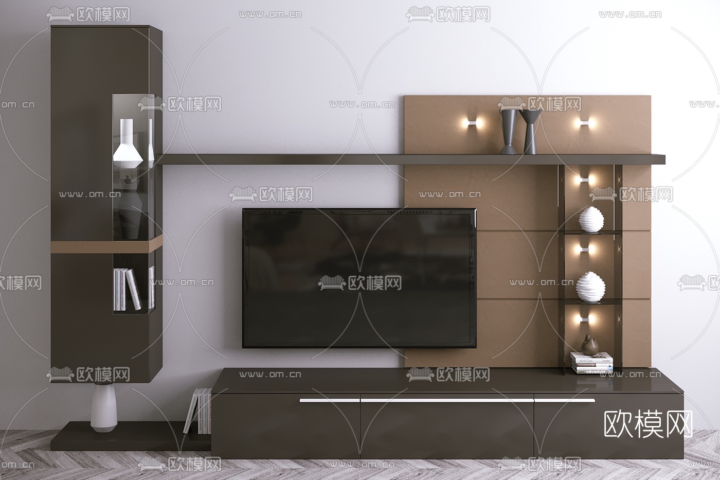 现代电视柜组合3d模型