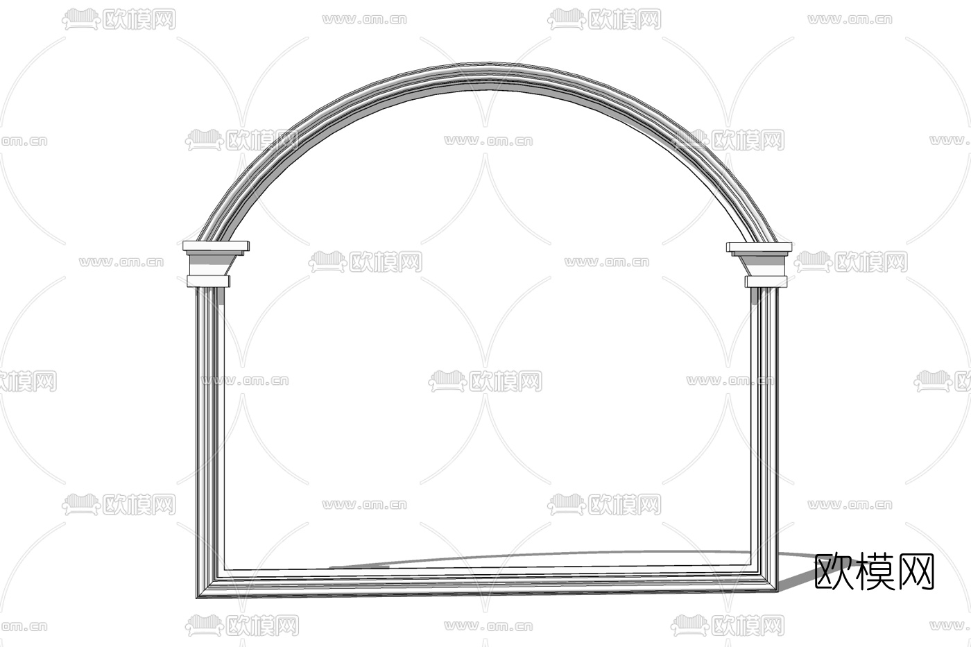 现代柱子免费su模型下载