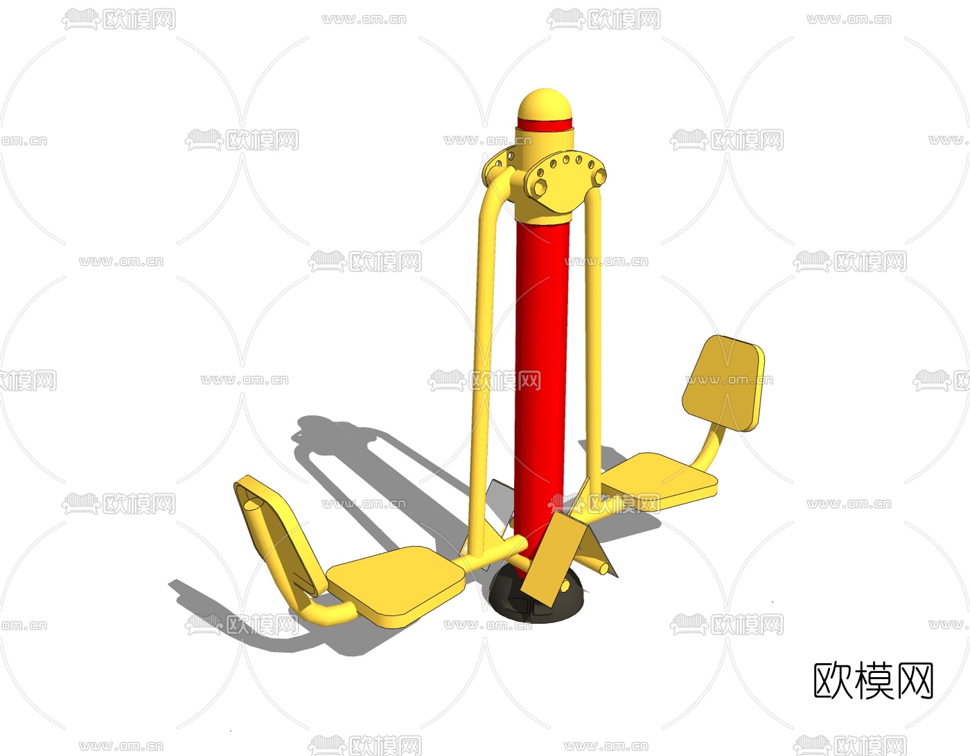 现代户外健身器材免费su模型下载