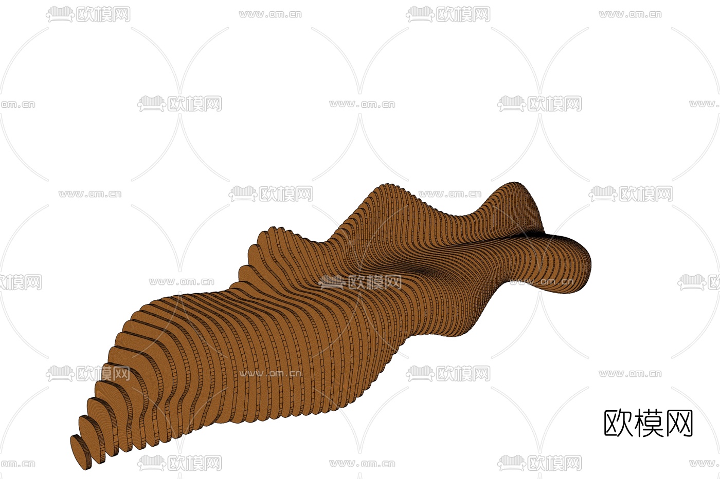 现代实木户外椅免费su模型下载