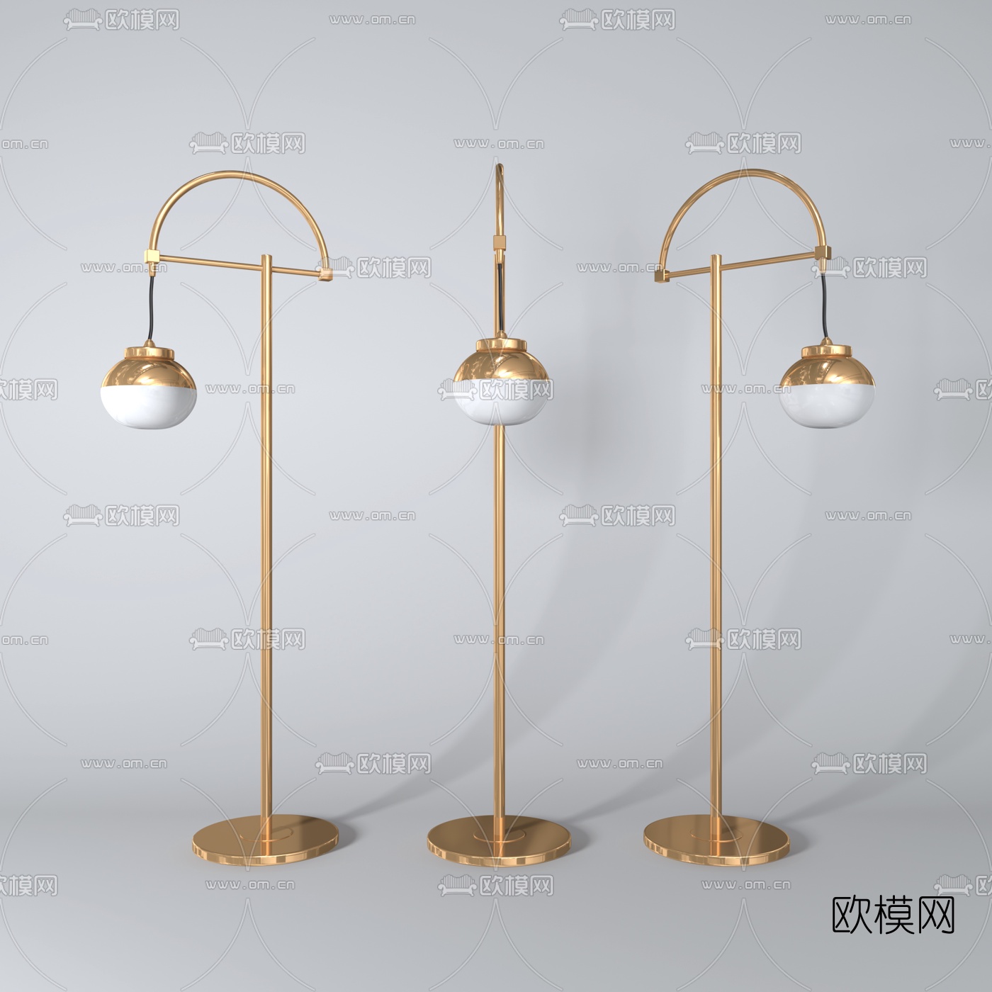 现代金属落地灯3d模型