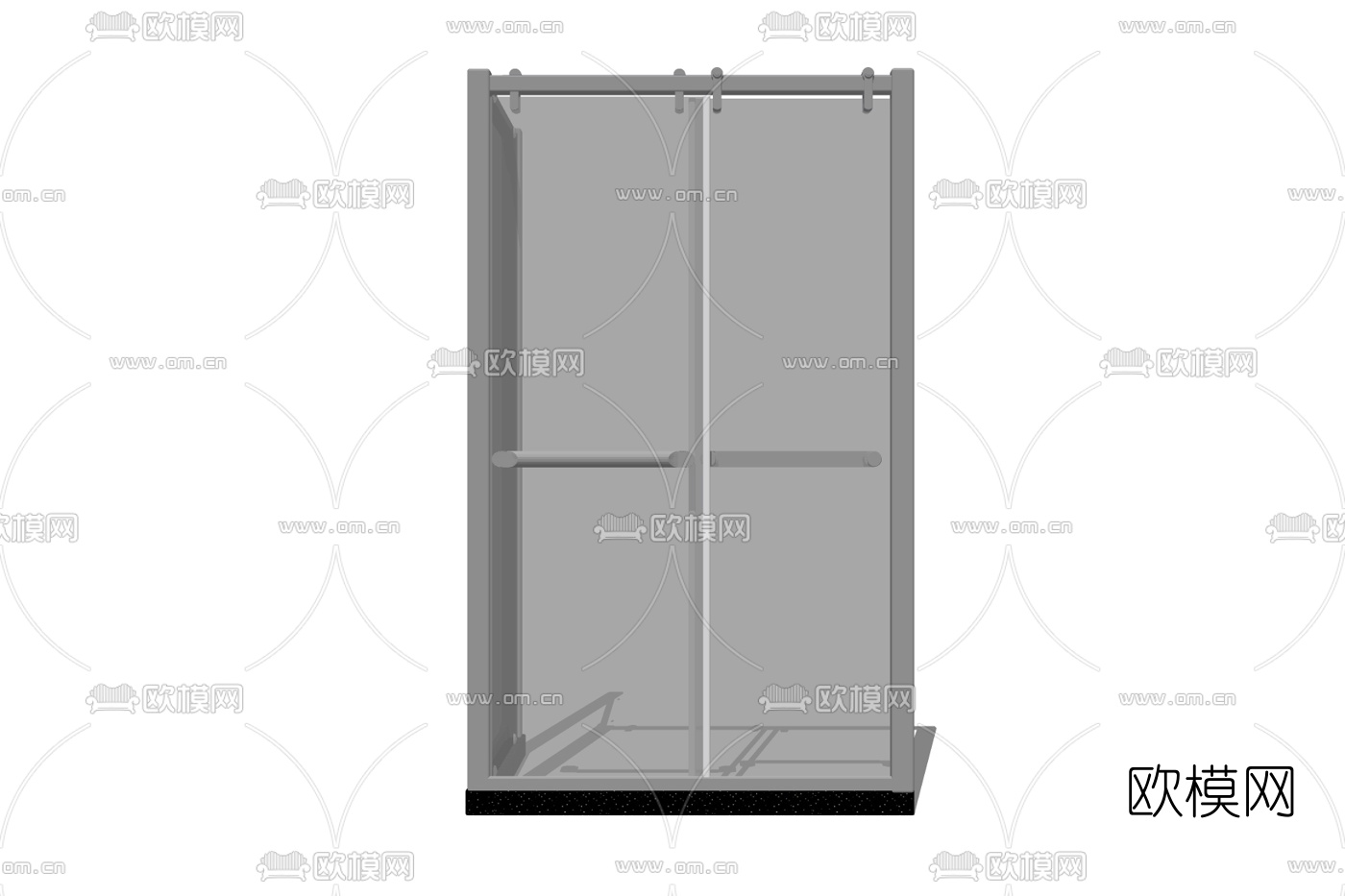 现代淋浴间玻璃门免费su模型下载