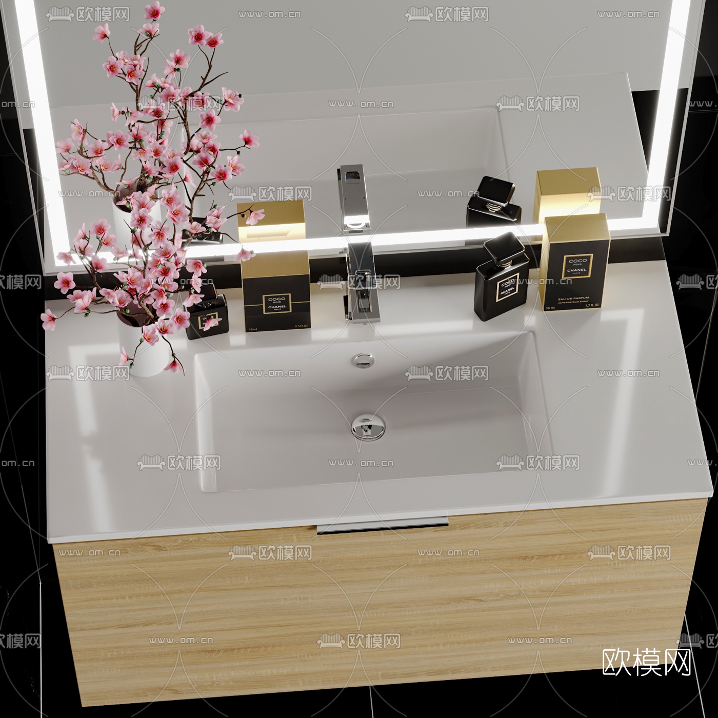 现代浴室柜洗手台3d模型