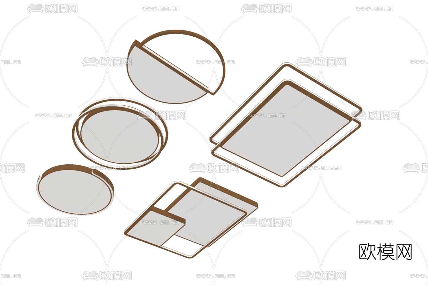 现代吸顶灯免费su模型下载