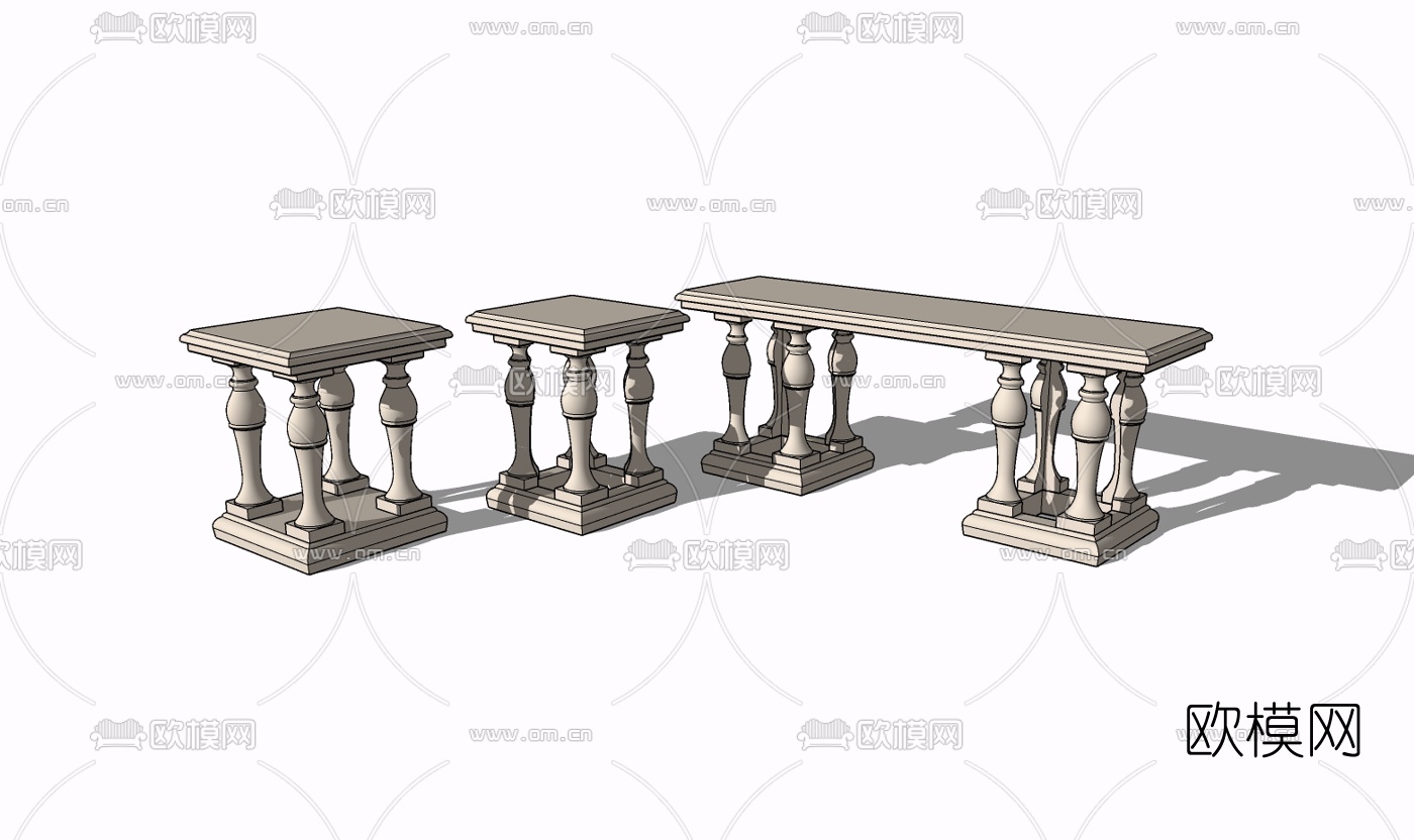 欧式建筑构件免费su模型下载