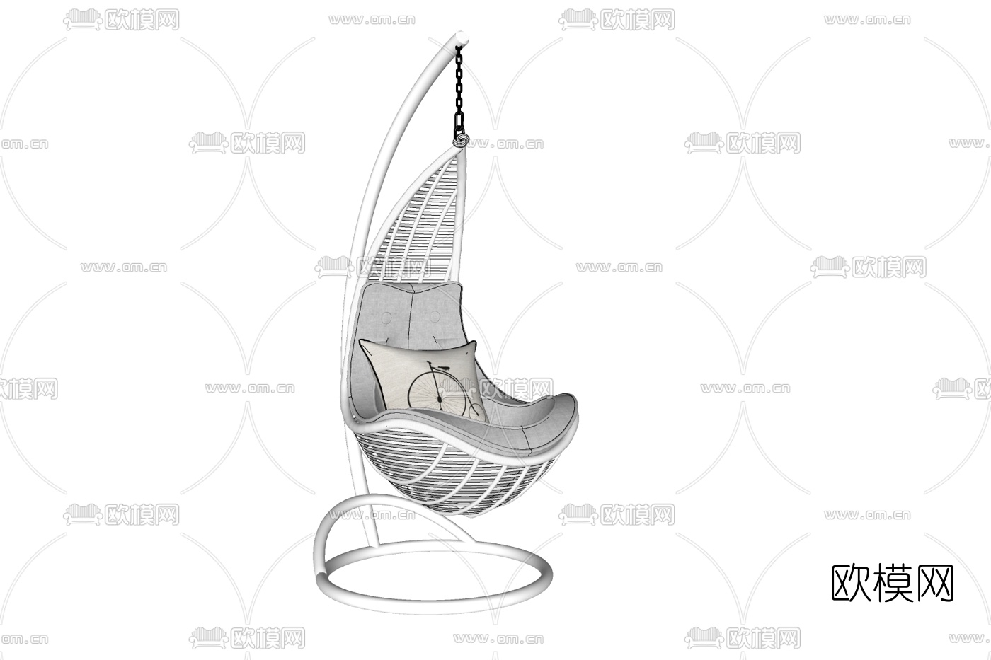 现代吊椅免费su模型下载