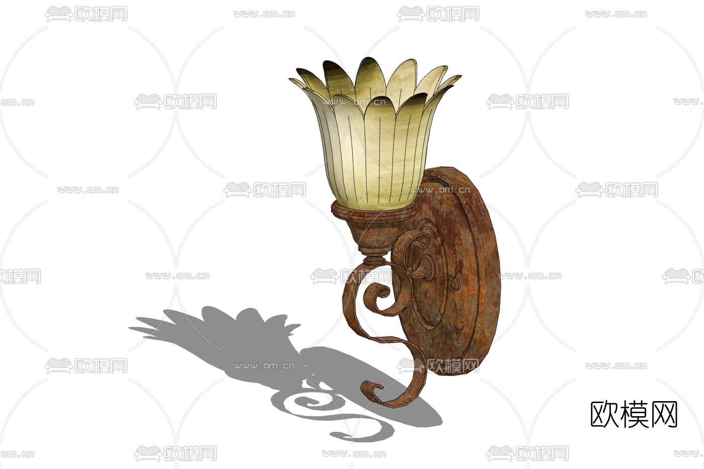 欧式金属壁灯免费su模型下载