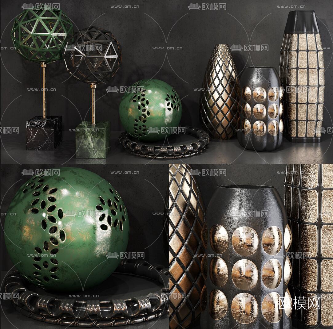 后现代陶瓷饰品摆件3d模型下载（渲染图1）