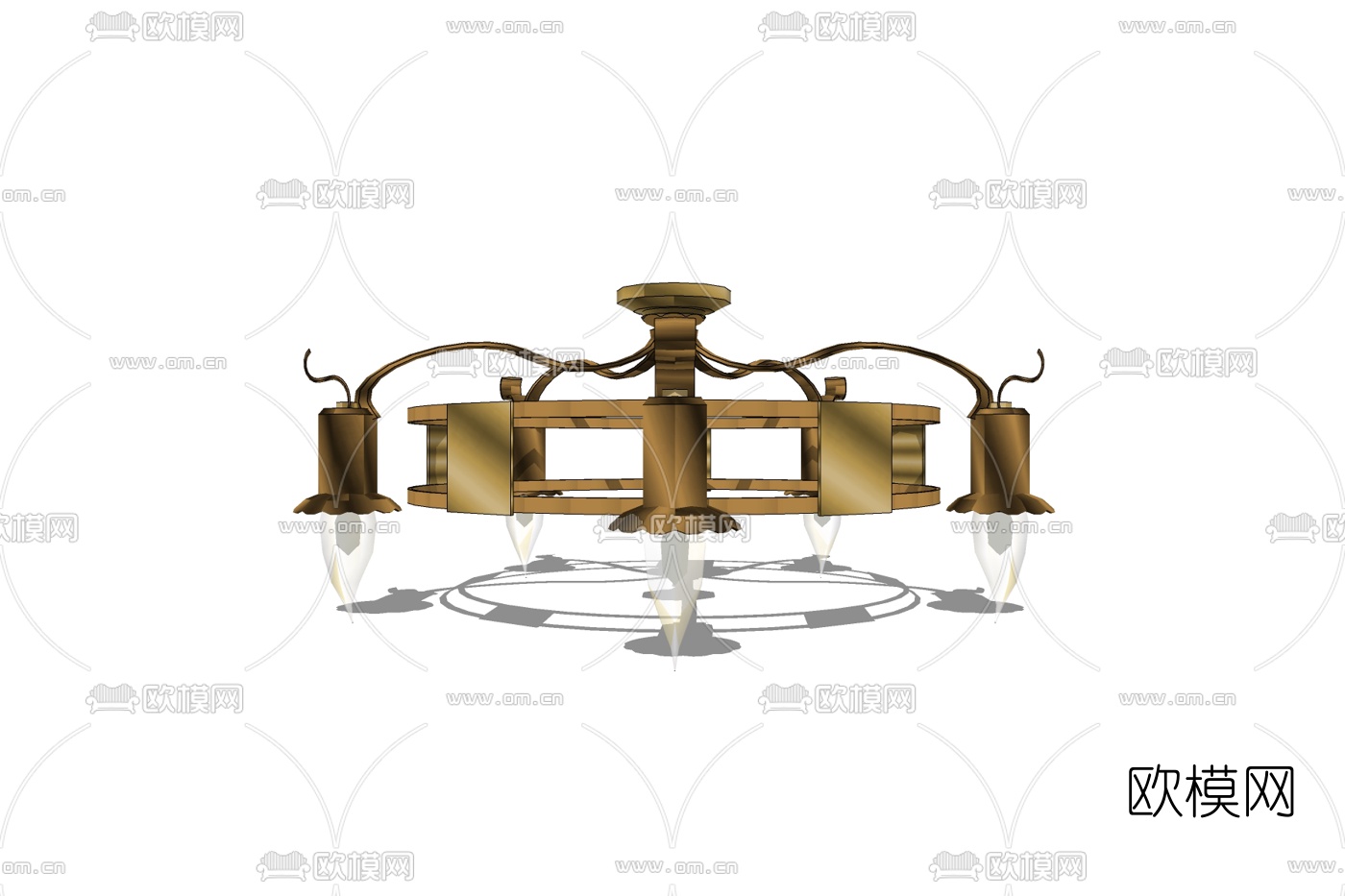 简欧吊灯免费su模型下载
