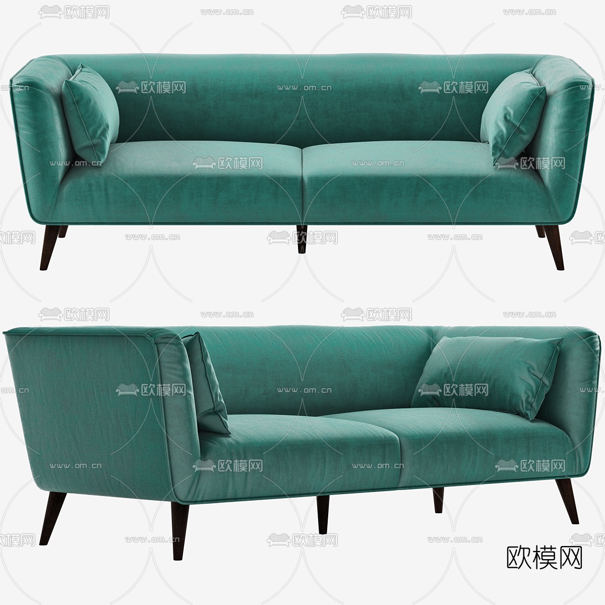现代布艺双人沙发3d模型-免费3dmax模型库-欧模网