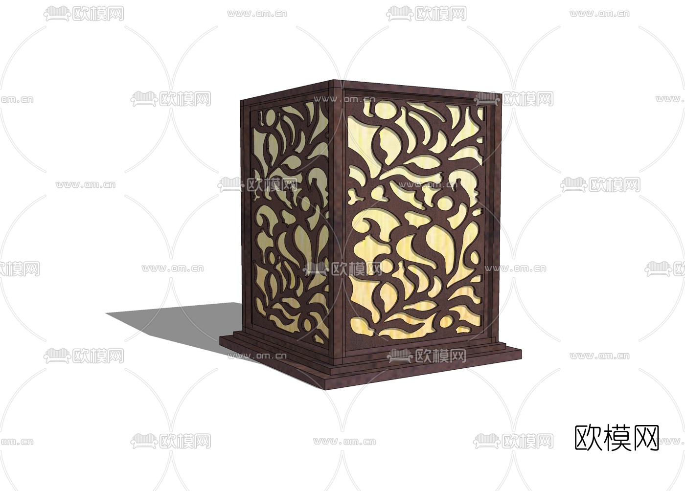 中式草坪灯免费su模型下载
