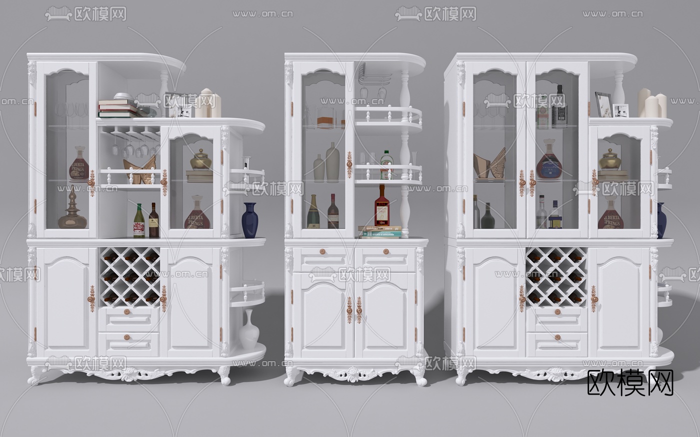 欧式多功能酒柜3d模型